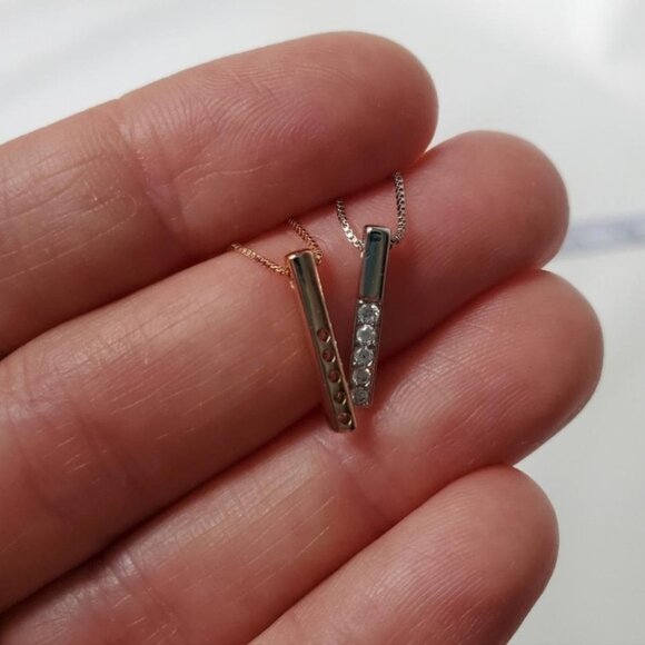 Sterling Silver Pendant Bar Necklace - Picture 3 of 11